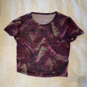 Zara purple mesh cropped top